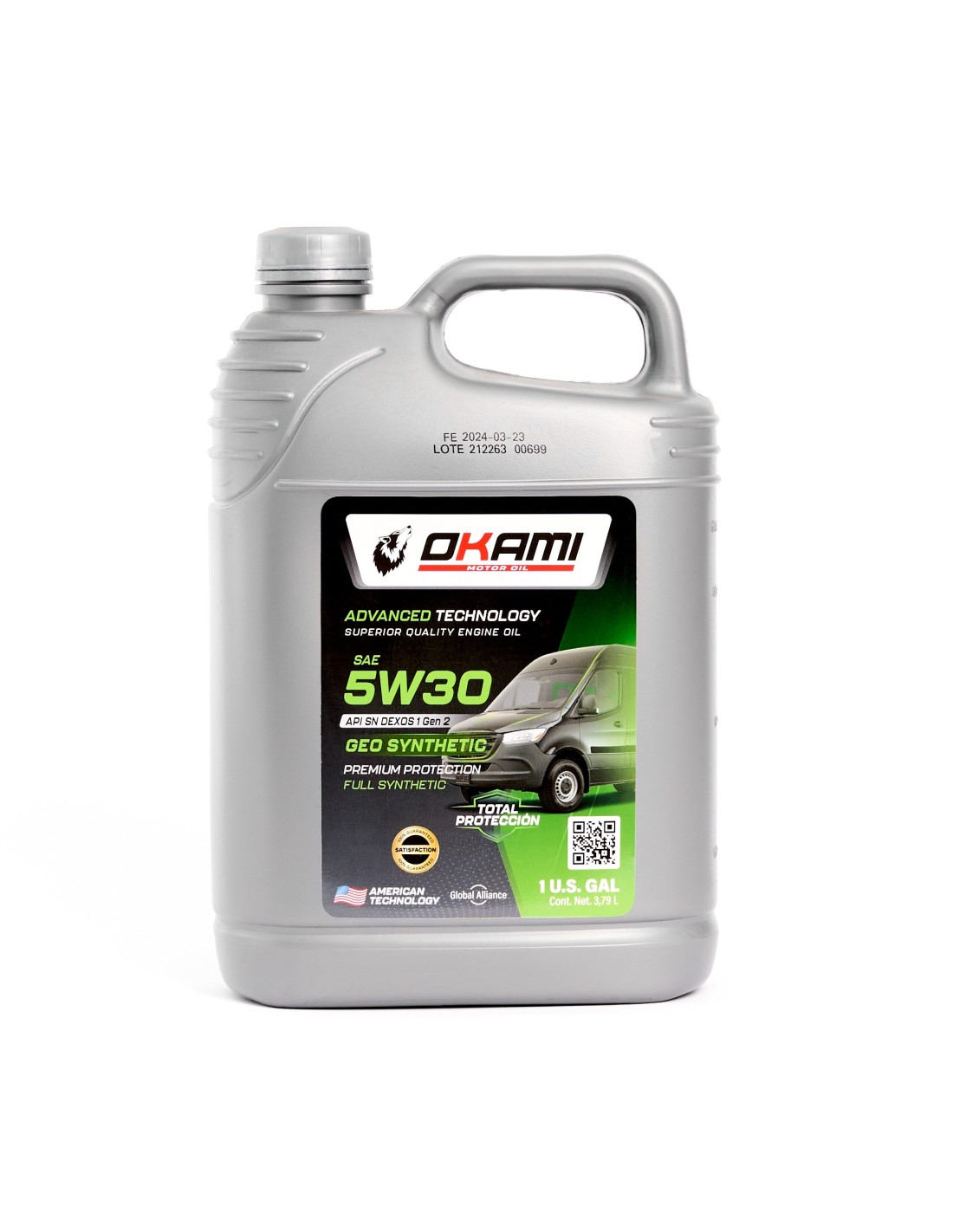 ACEITE SAE 5W30 FULL SYNTETHIC SN 1GL_OKAMI LUBRICANTES