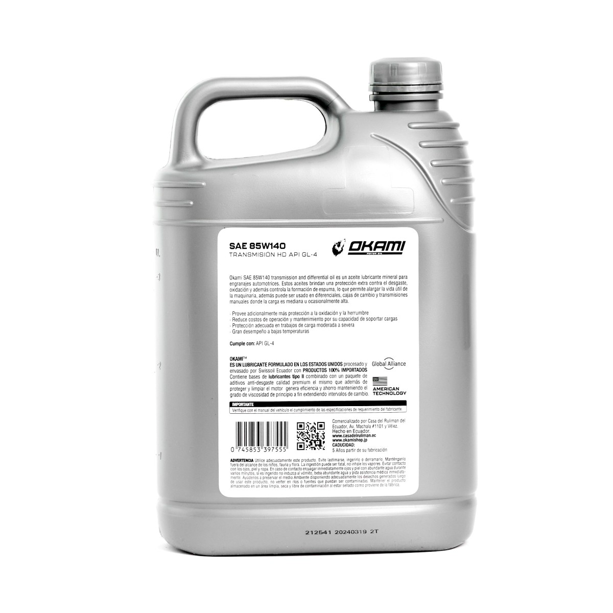 ACEITE SAE 85W140 GL-4 1GL