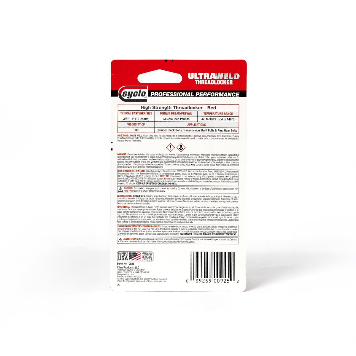 C925 SELLADOR DE ROSCA ROJO 6ML  (71)