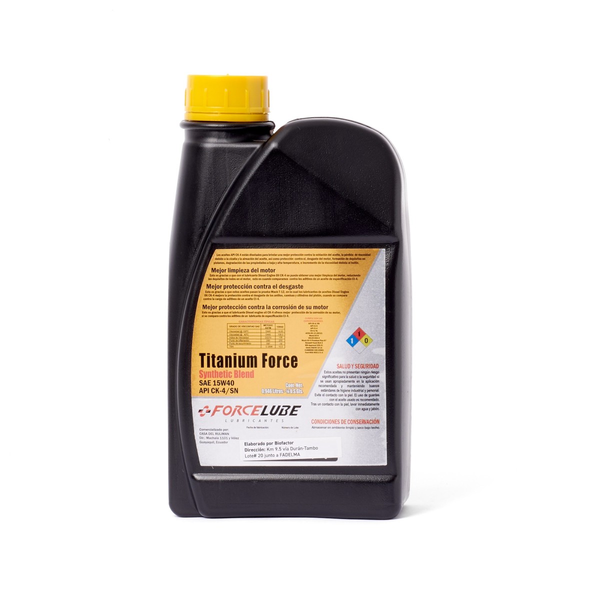 ACEITE DIESEL SYNT SAE 15W40  CK-4 1LT  SEMISINTE